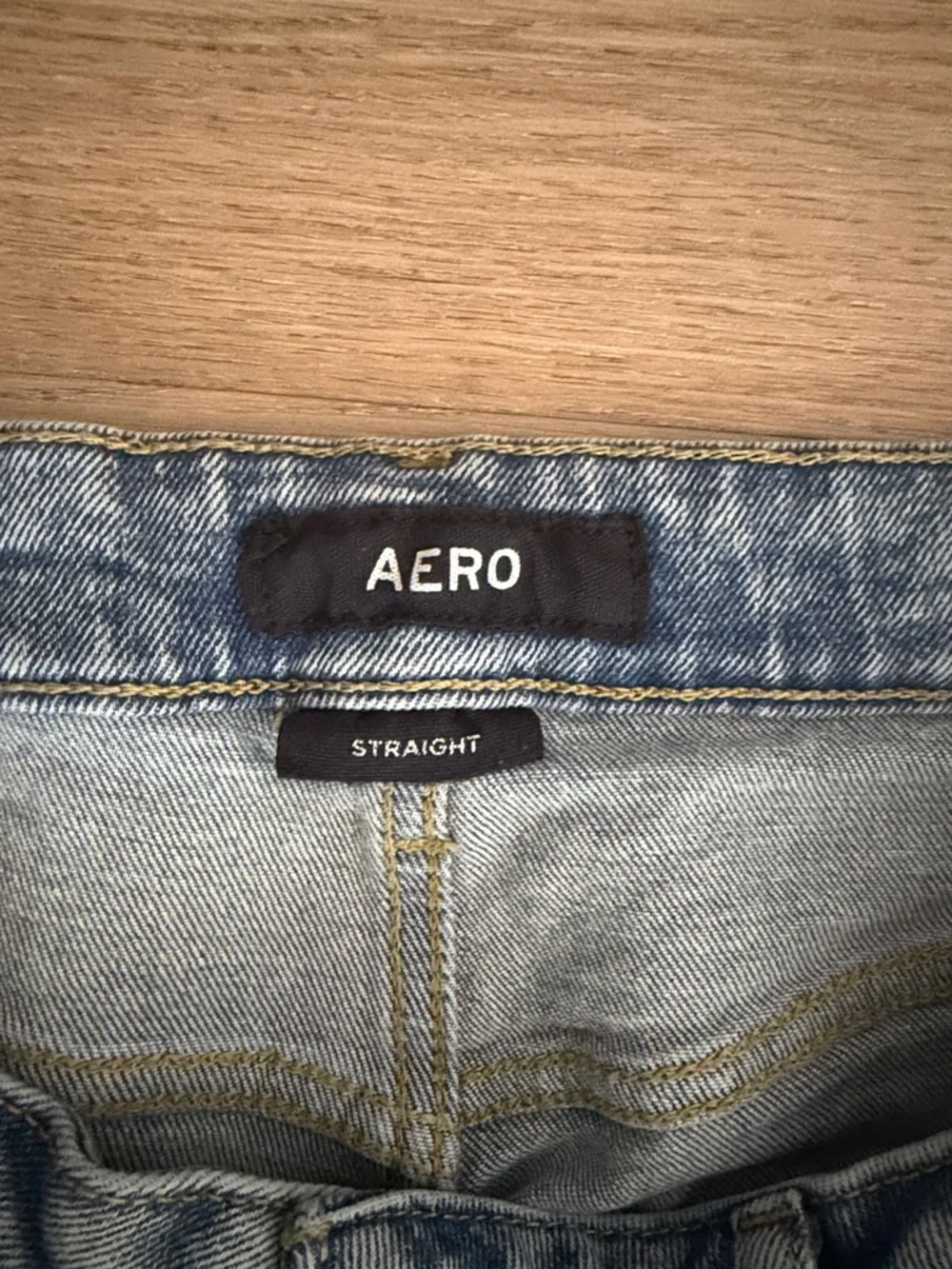 AERO Faded Light Blue Straight-Leg Jeans